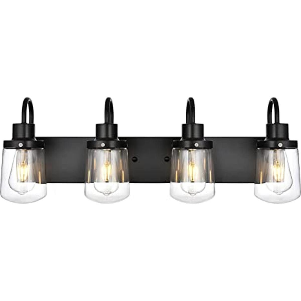 YAOHONG Lámpara moderna de tocador de baño con 4 luces en