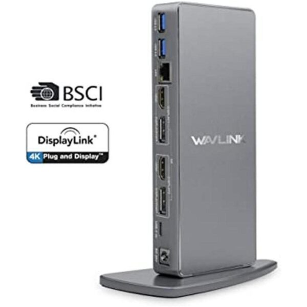 WAVLINK Estación de acoplamiento universal USB 3.0 dual 4K_1