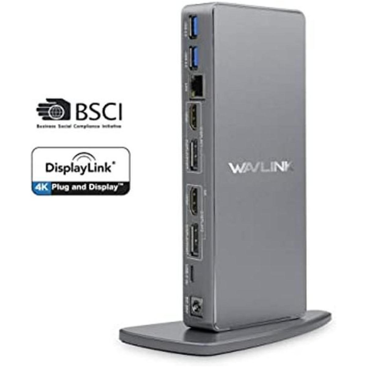 WAVLINK Estación de acoplamiento universal USB 3.0 dual 4K