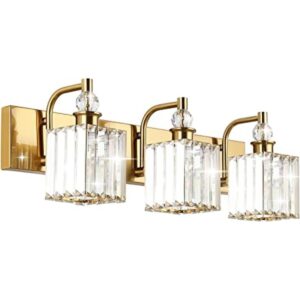 Ralbay Luces de tocador de baño de cristal dorado 3_1