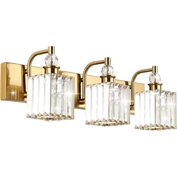 Ralbay Luces de tocador de baño de cristal dorado 3_1