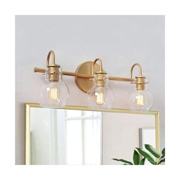 KSANA Lámparas doradas para tocador de baño con pantalla_1