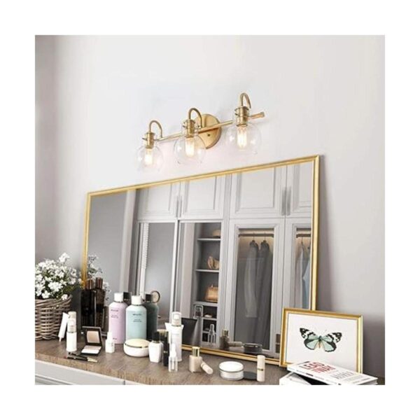 KSANA Lámparas doradas para tocador de baño con pantalla_2