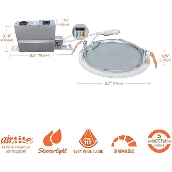 HALO Luz LED empotrada para techo y disco de ducha de 6_3