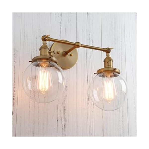 Permo Aplique doble vintage industrial antiguo con 2 luces_3