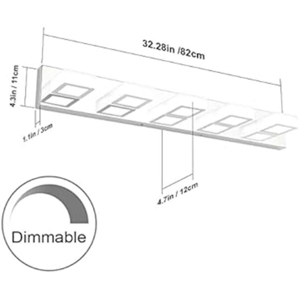 Ralbay Luminarias de baño cromadas regulables 5 luces LED