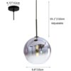 H XD GLOBAL Lámpara colgante de cristal de color_2