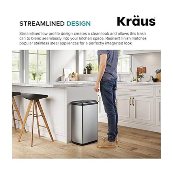 KRAUS GarbagePro Cubo de basura rectangular con sensor de