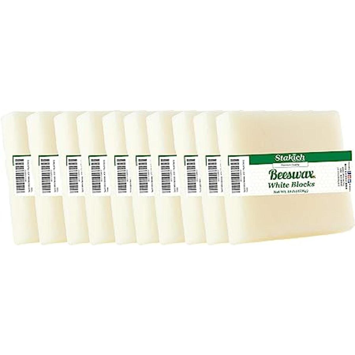 Stakich Bloque de cera de abeja blanca natural grado