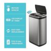 KRAUS GarbagePro Cubo de basura rectangular con sensor de