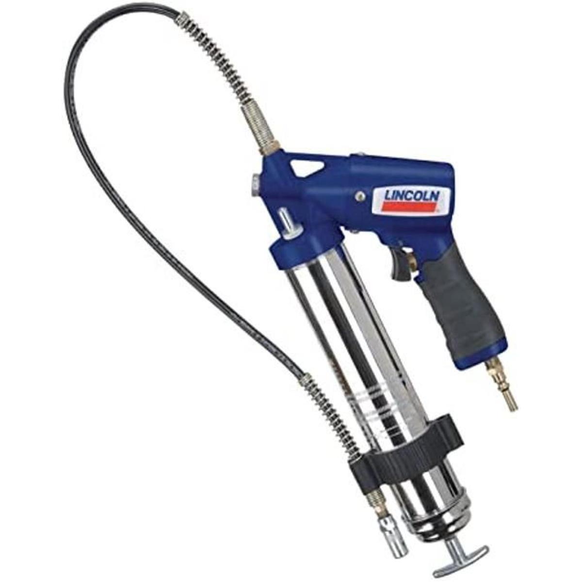 Pistola de grasa Lincoln para lubricación con soporte y
