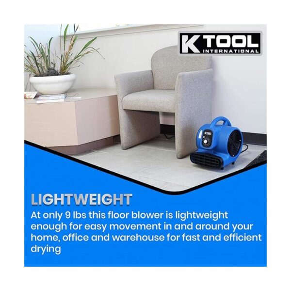 K Tool International Soplador de piso con motor de aire de