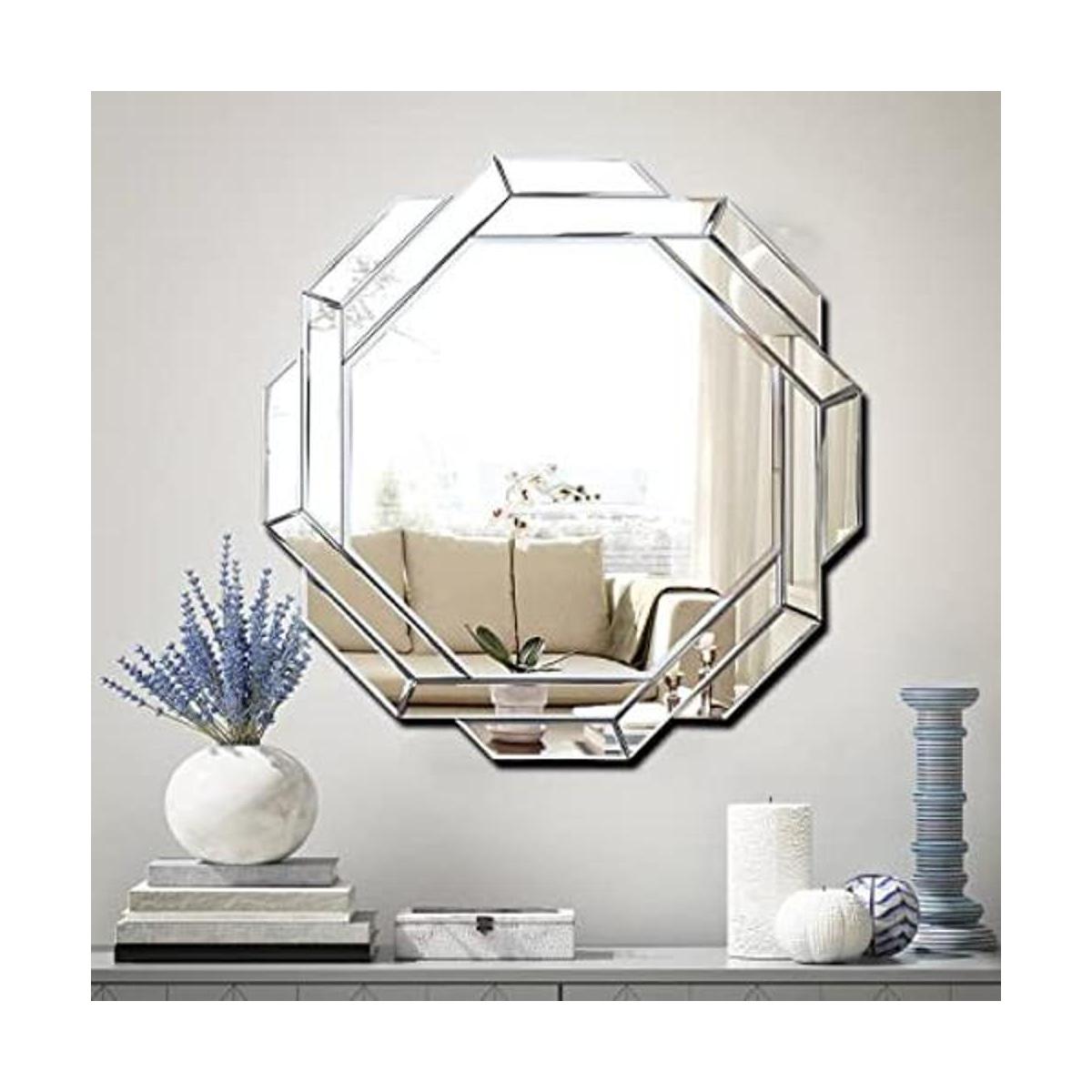 Hlartdecor Espejo de pared biselado sin marco Helicoid
