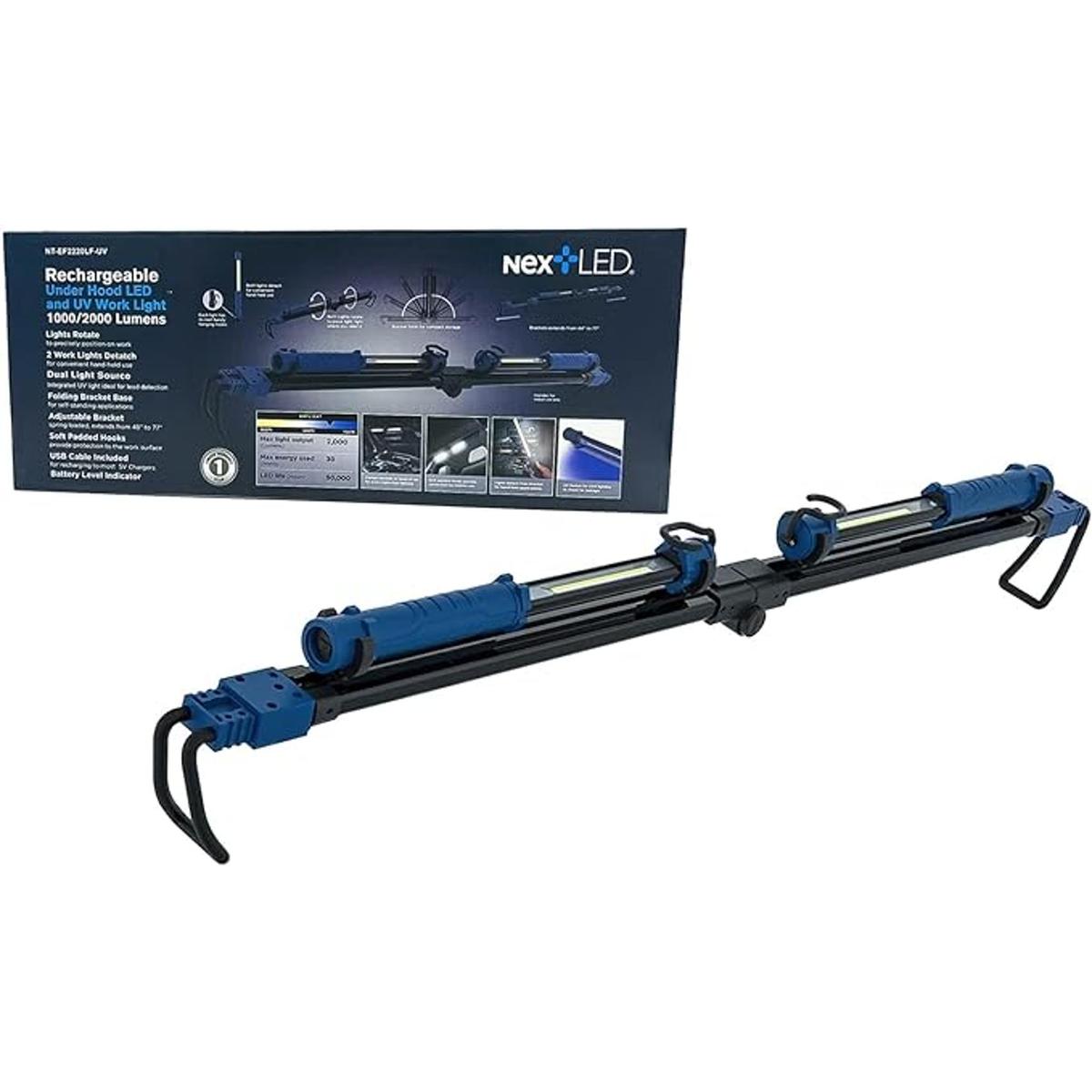 NextLED recargable de 2000 lúmenes bajo el capó 2 luces
