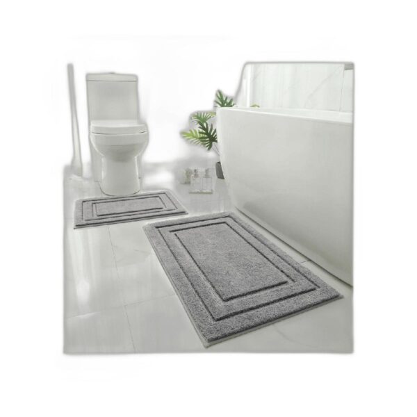 HOMEIDEAS Juego de alfombras de baño de 2 piezas color_1