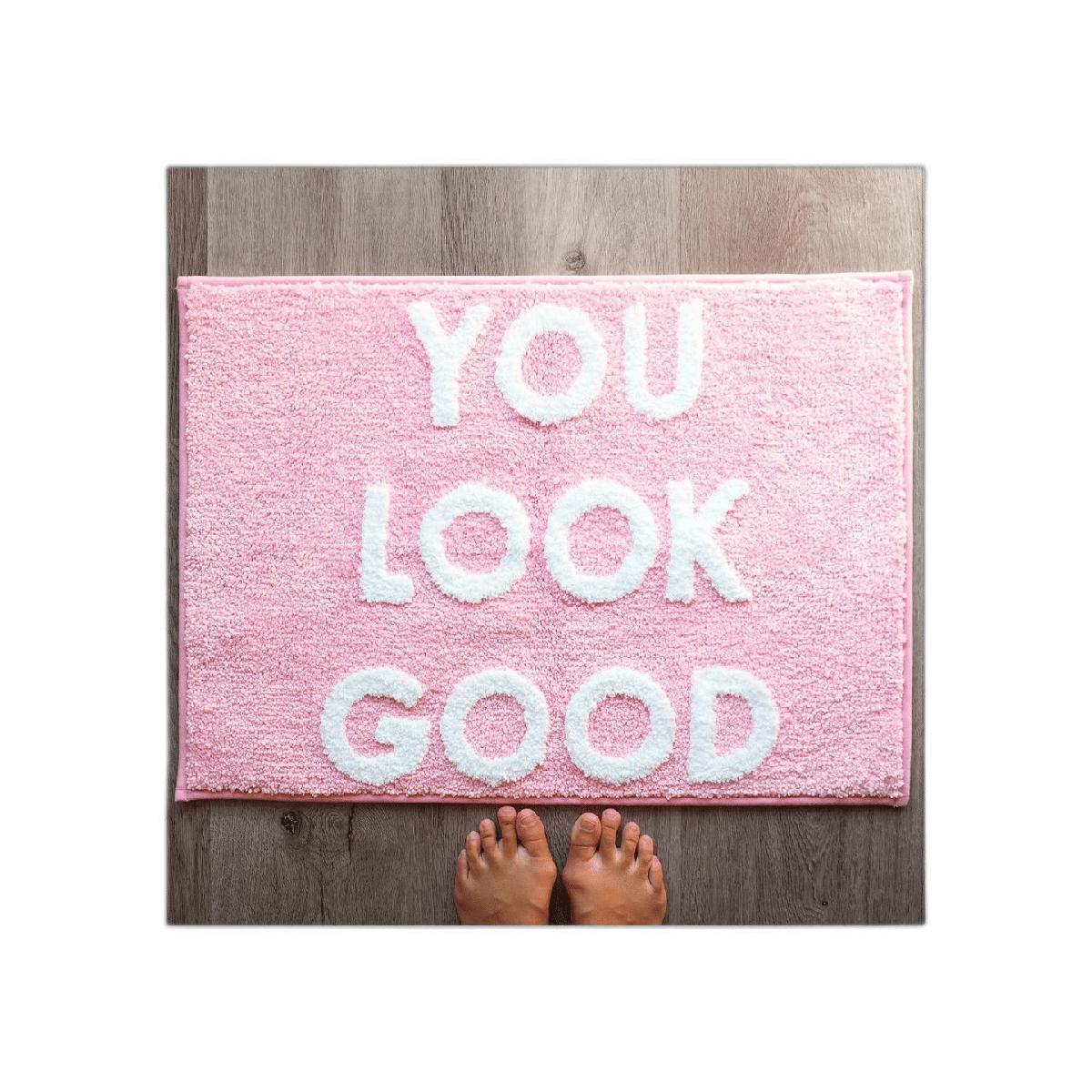 You Look Good Tapete de baño rosa claro lindo tapete de