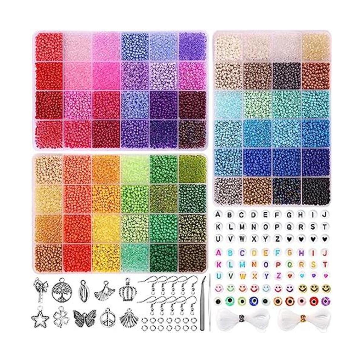 QUEFE 14400 cuentas de semillas de vidrio de 72 colores