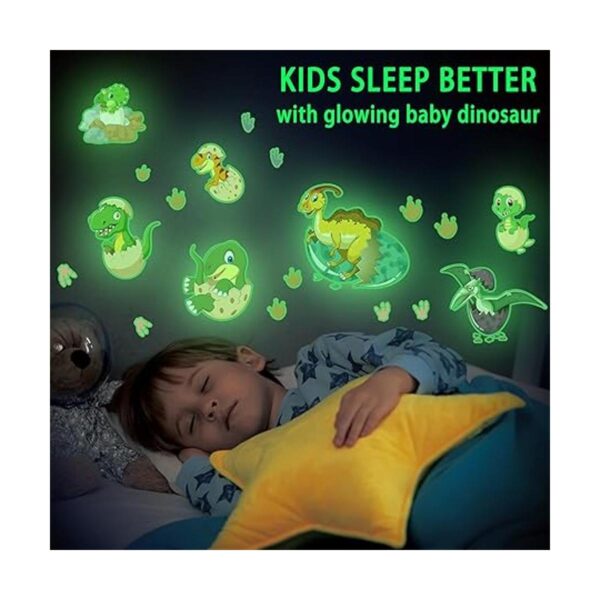 Calcomanías de pared de dinosaurio que brillan en la_2