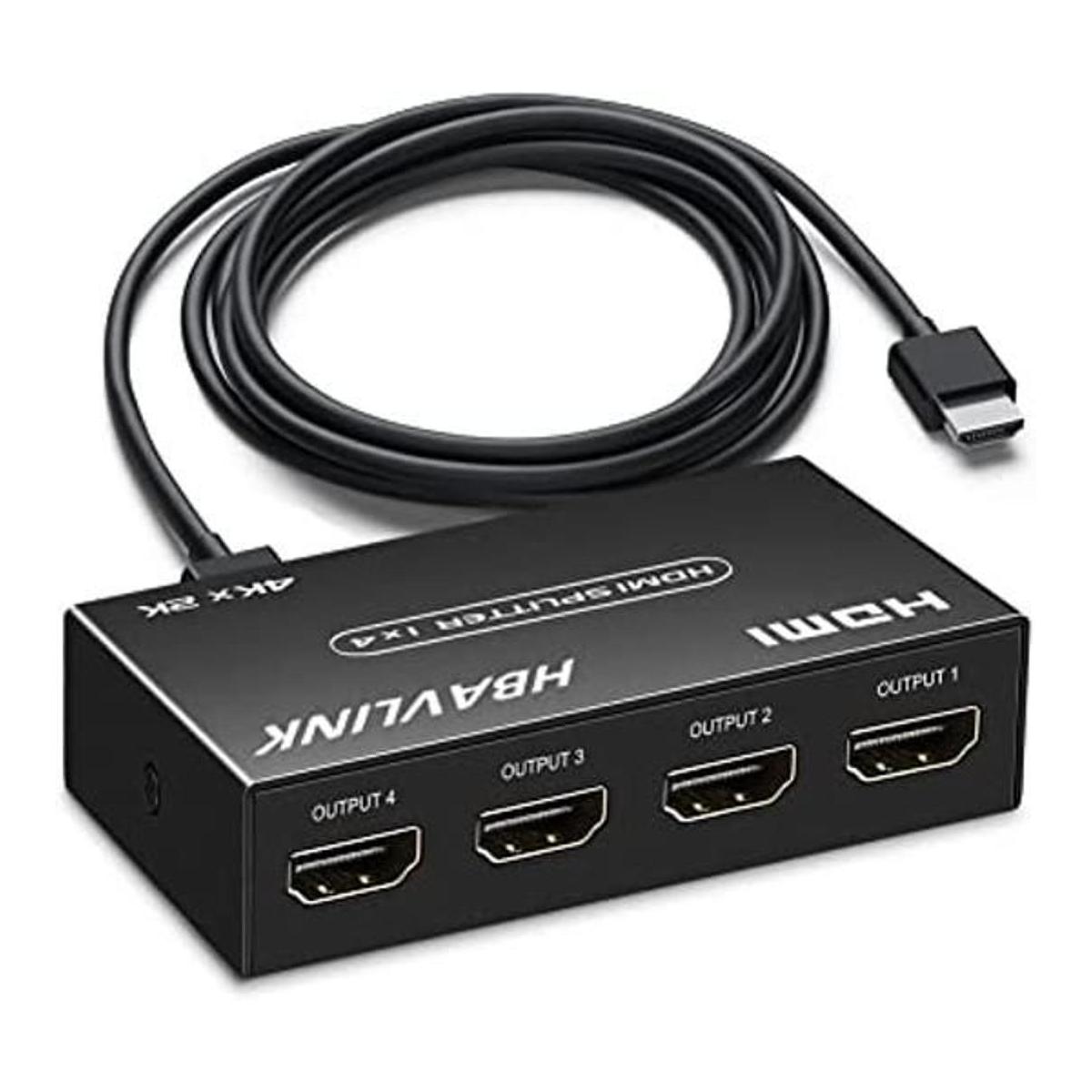 Divisor HDMI 1 en 4 salidas con cable HDMI de 3.3
