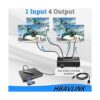 Divisor HDMI 1 en 4 salidas con cable HDMI de 3.3_4
