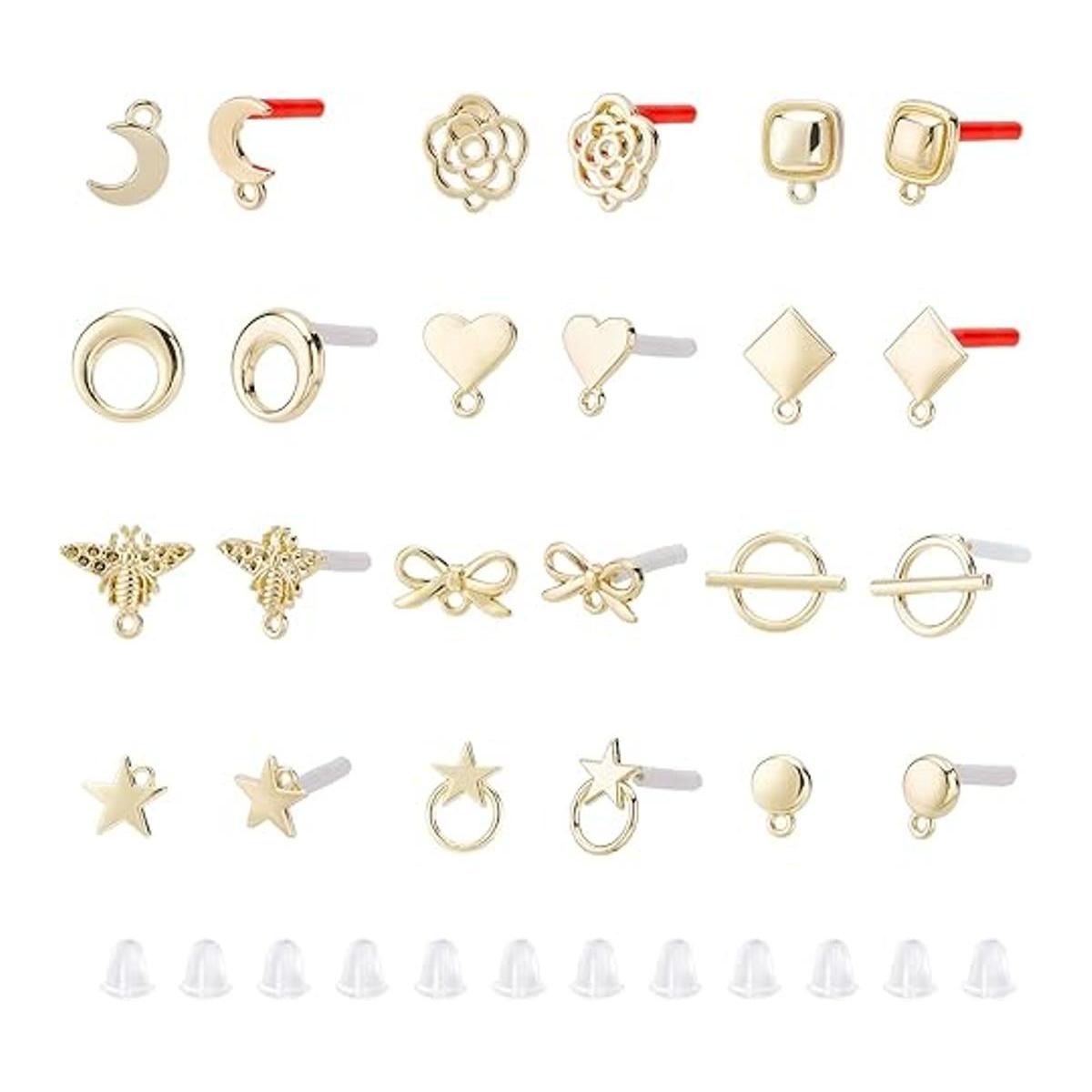 PH PandaHall 96 piezas de aretes dorados 48 piezas de 12