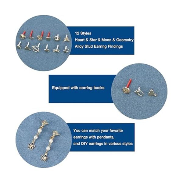 PH PandaHall 96 piezas de aretes dorados 48 piezas de 12