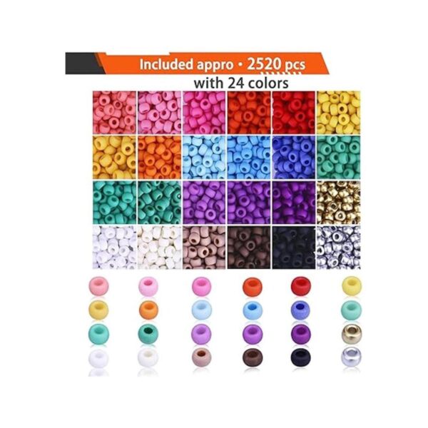 Greentime Kit de cuentas de poni 2800 cuentas opacas mate_2