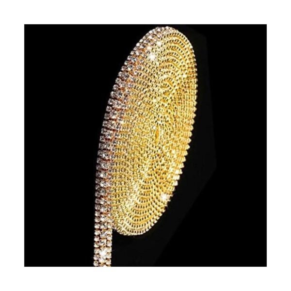 Cadena de 3 filas de diamantes de imitación de cristal