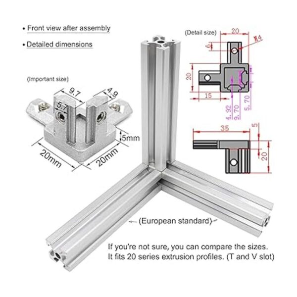 8 unids 3 vías extremo esquina soporte conector para