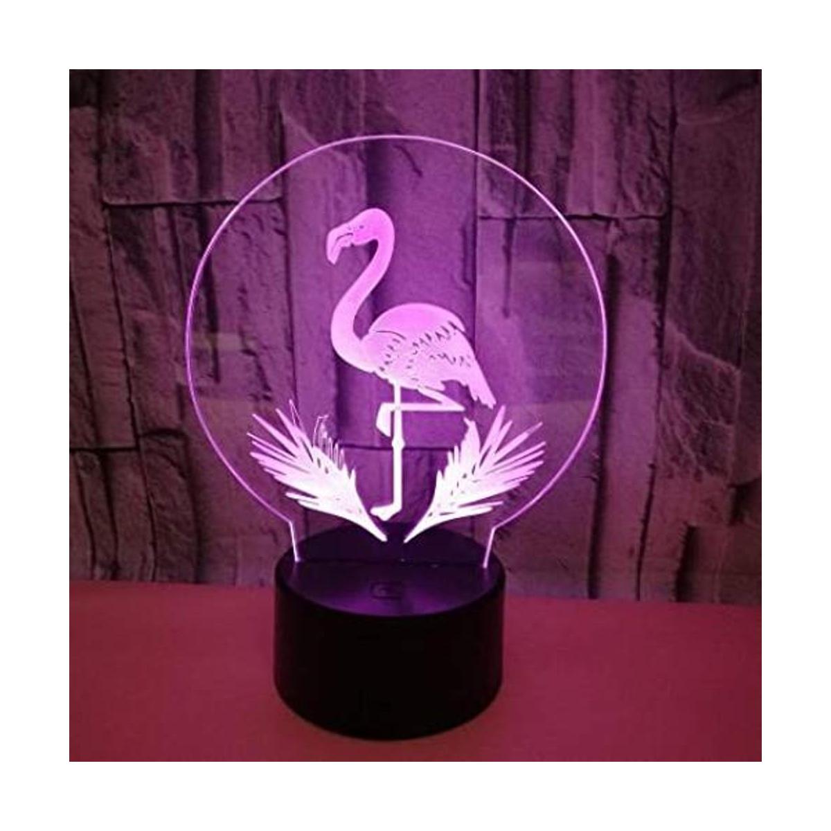 Lámpara de flamenco Luces de noche acrílicas 3D USB LED