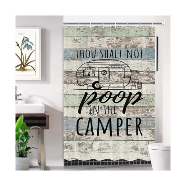 Divertida cortina de ducha para caravana para baño estilo_1
