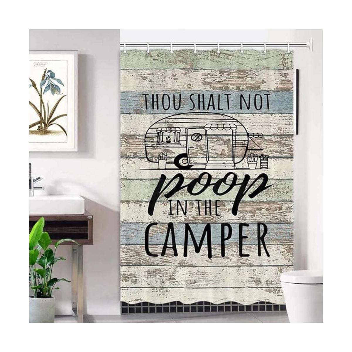 Divertida cortina de ducha para caravana para baño estilo