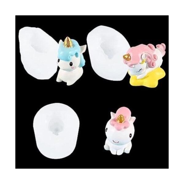 DeryArcle 3 moldes de silicona de unicornio para resina