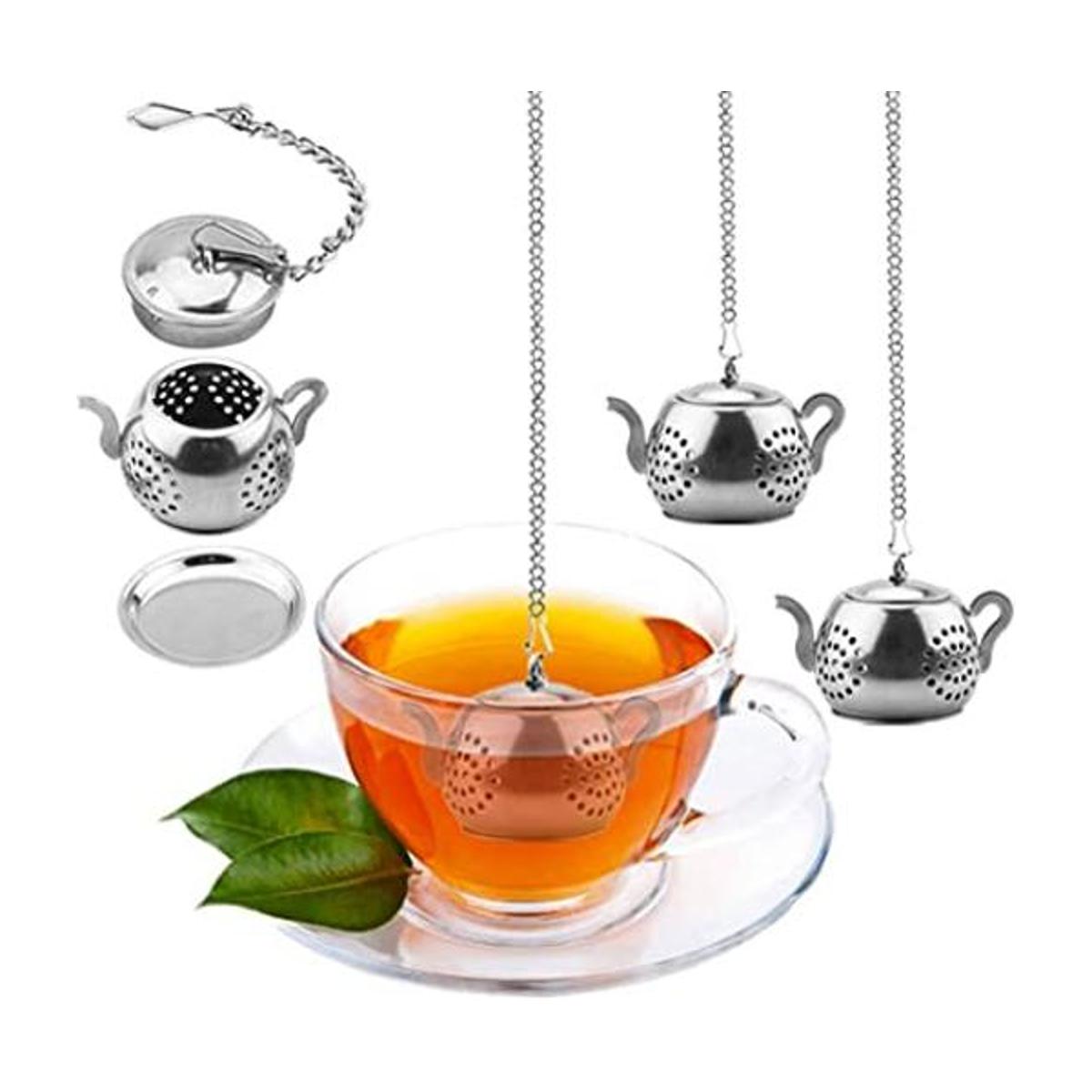 Cyimi Infusor de té de hoja suelta 4 piezas de acero