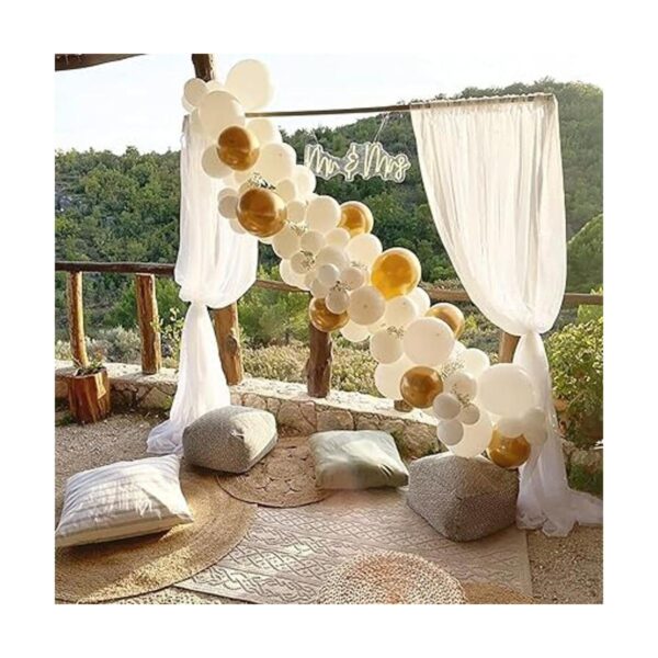 Beaumode Kit de guirnalda de globos blancos y dorados