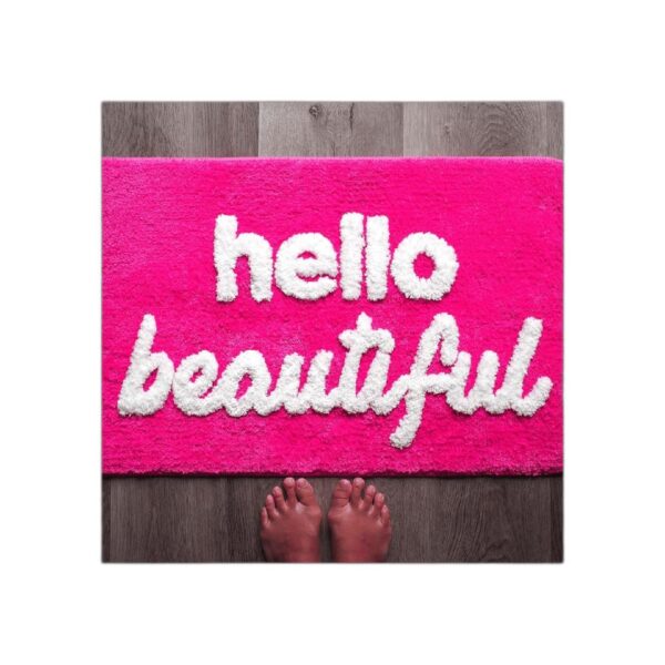 Hello Beautiful Tapete de baño rosa intenso melocotón
