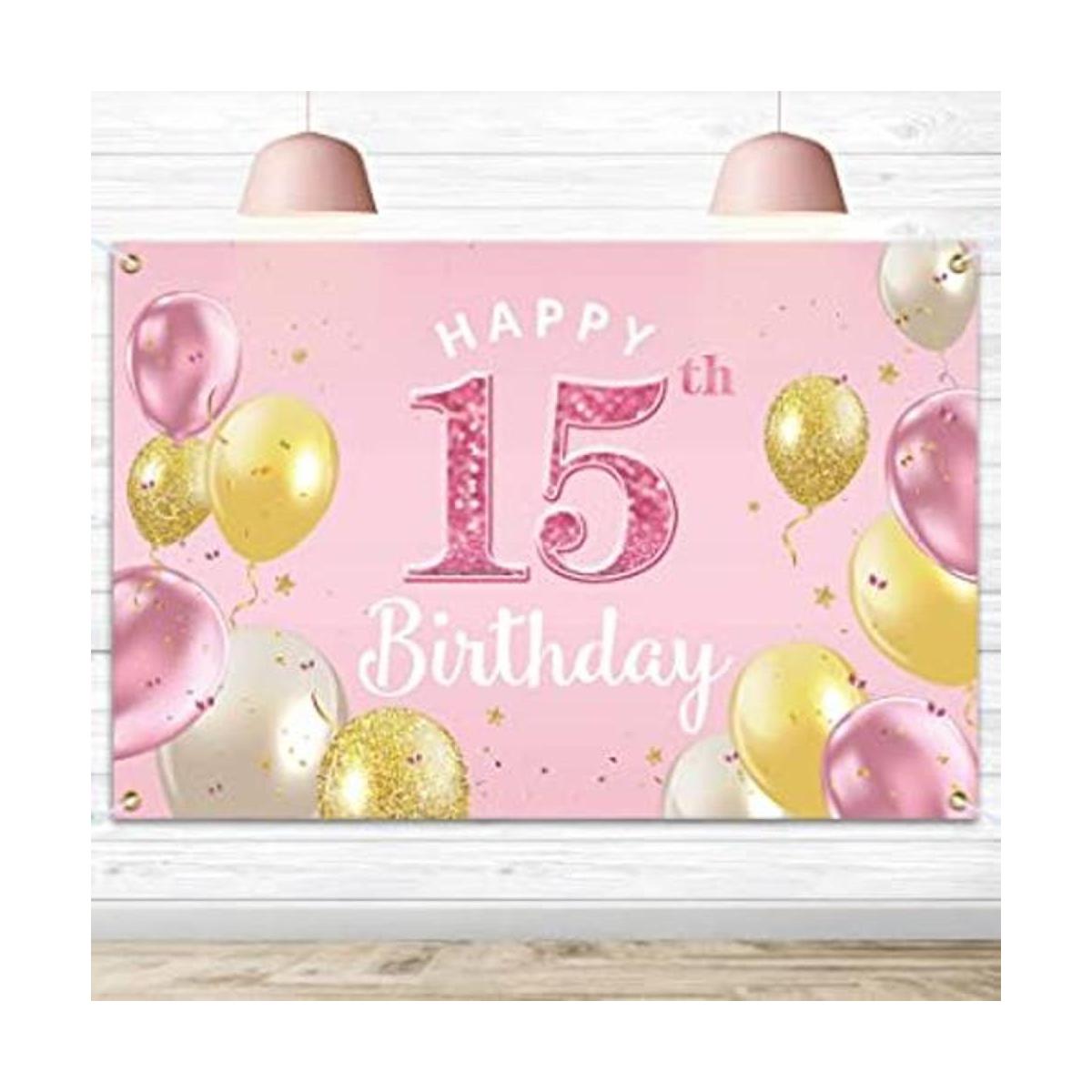 PAKBOOM Pancarta para 15 cumpleaños 15 decoraciones para