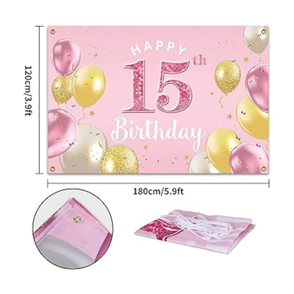 PAKBOOM Pancarta para 15 cumpleaños 15 decoraciones para_2