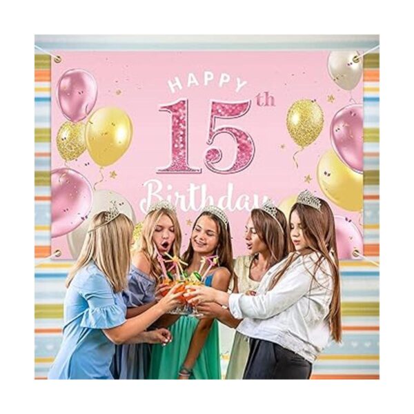 PAKBOOM Pancarta para 15 cumpleaños 15 decoraciones para_6