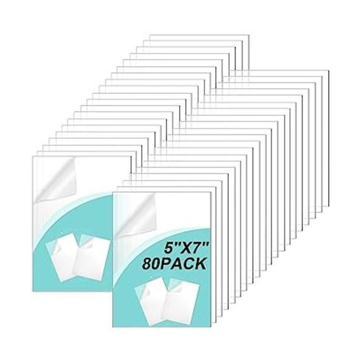 80 hojas acrílicas de plástico transparente con papel