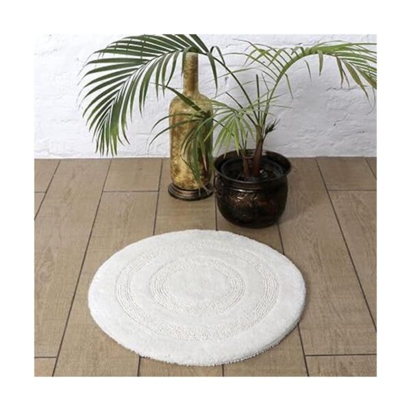 Alfombra redonda de baño 100 algodón orgánico de 2 pies