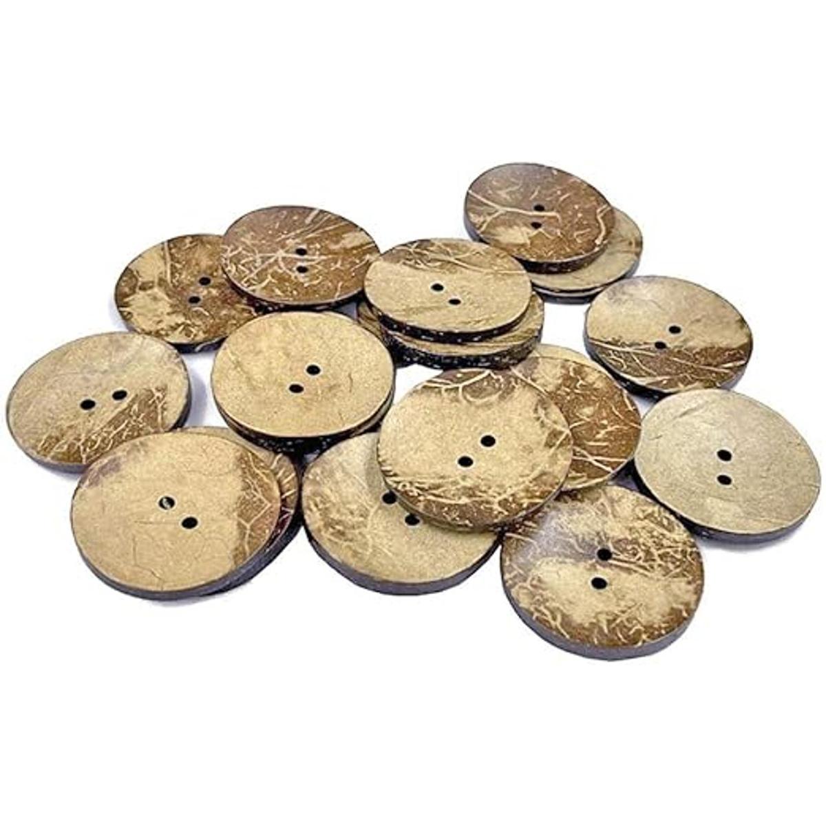 Amornphan 20 botones de madera natural de 1.4 in 1.575 in