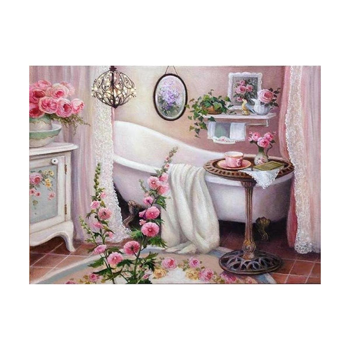 Zimal 2019 Pintura de diamante 5D para baño decoración