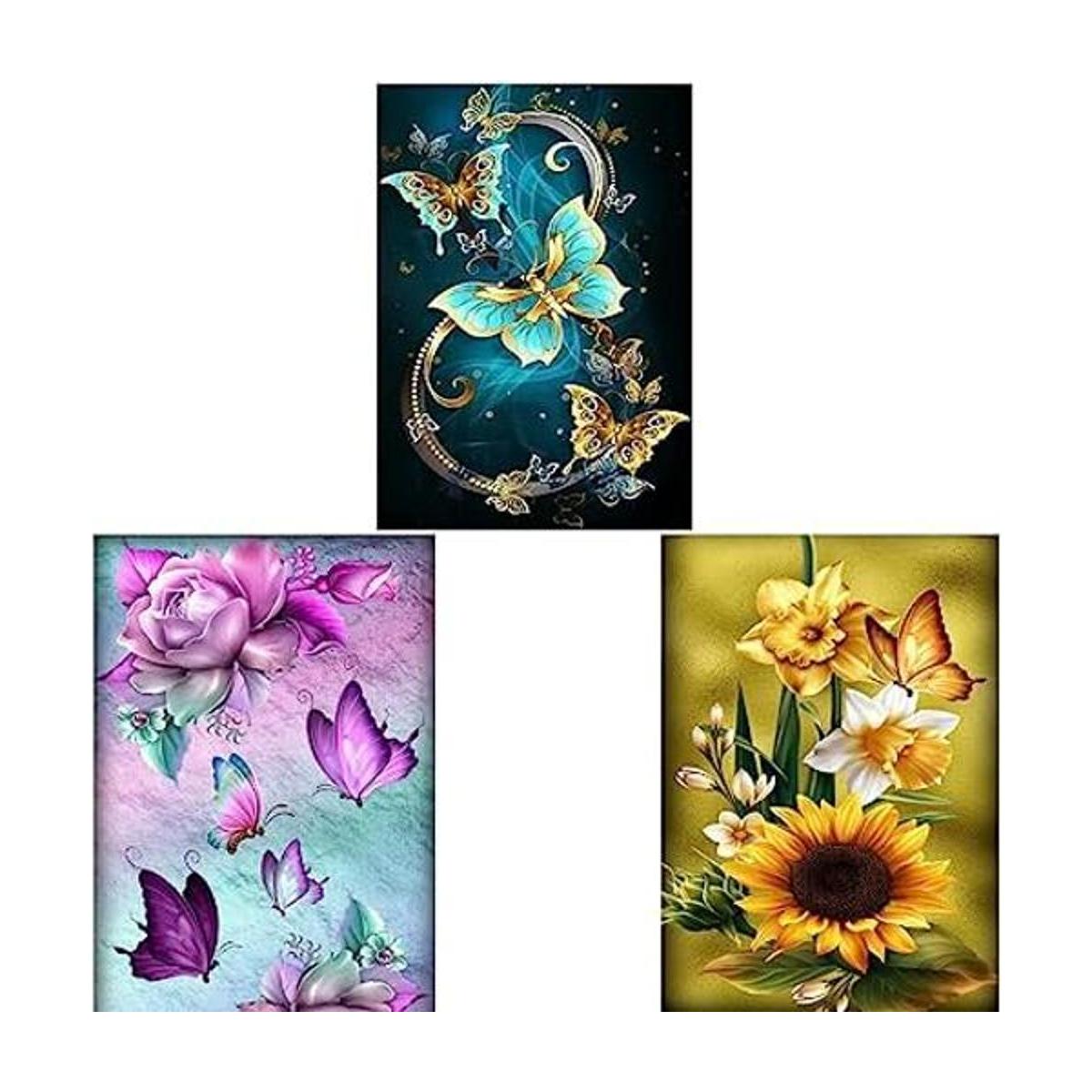 Juego de 3 paquetes de pintura de diamante 5D para