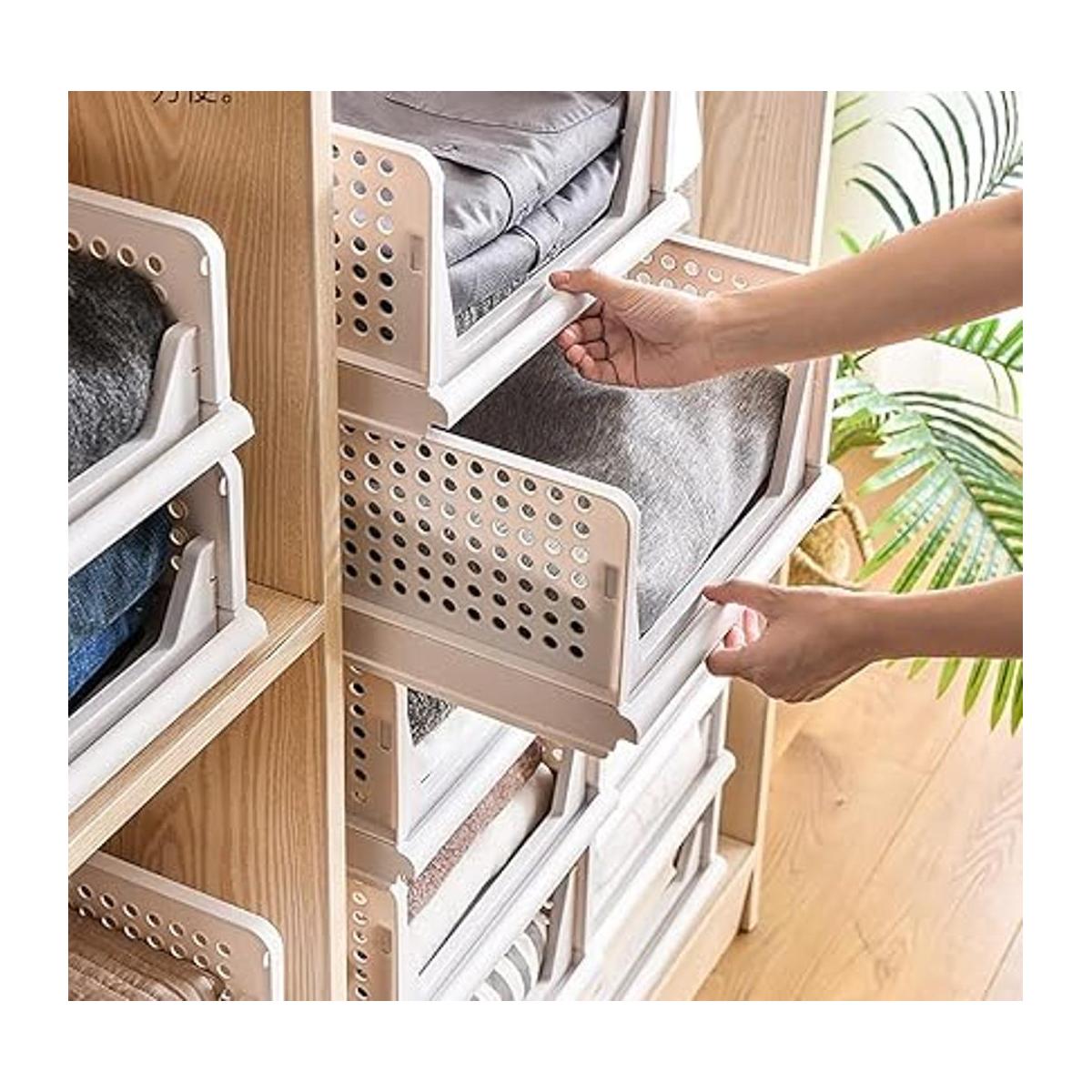 VANCORE Organizador de cestas apilables para estantes