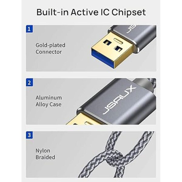 Cable de extensión USB 3.0 de 11.5 ft JSAUX USB A macho a_5