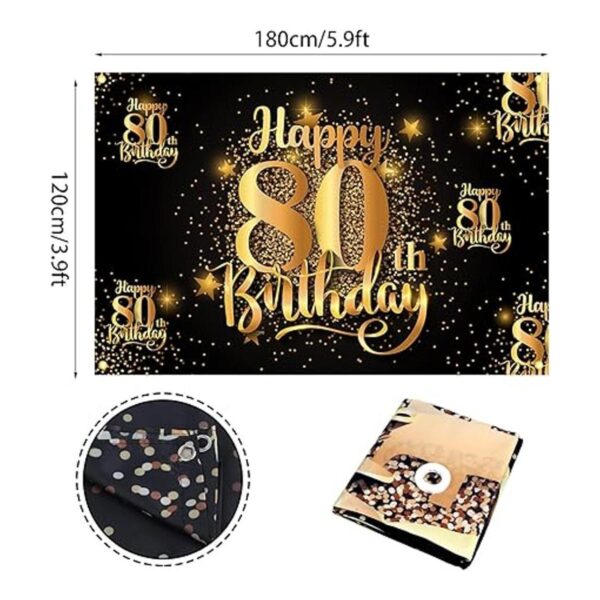 Decoración de fondo de feliz cumpleaños 80 años para