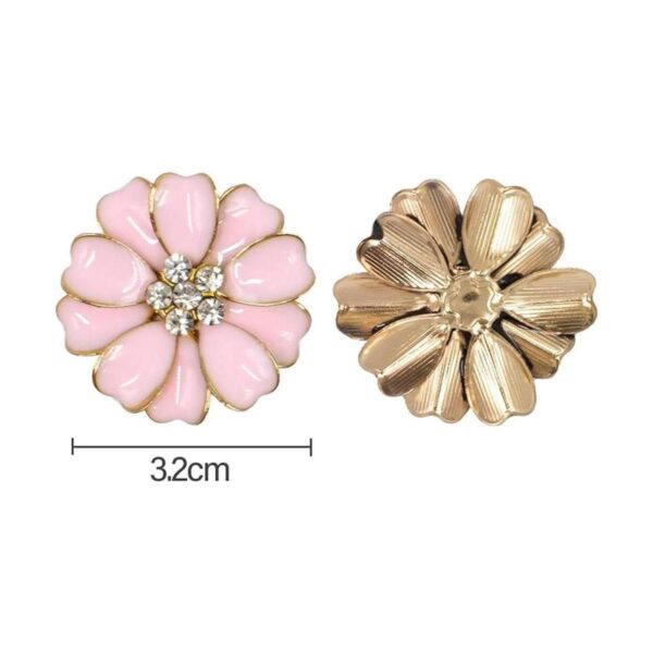 AUEAR 30 botones de costura de flores esmaltadas de metal