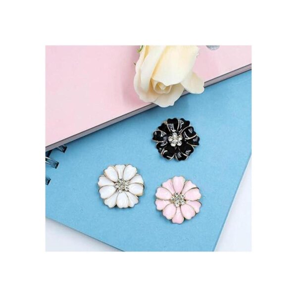 AUEAR 30 botones de costura de flores esmaltadas de metal