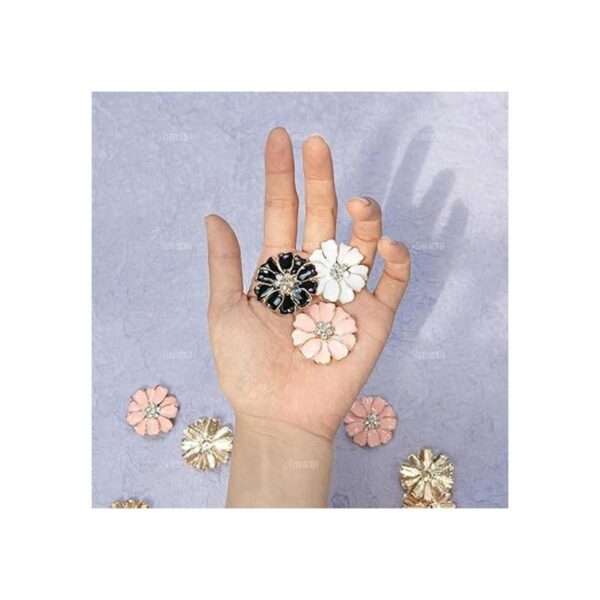 AUEAR 30 botones de costura de flores esmaltadas de metal